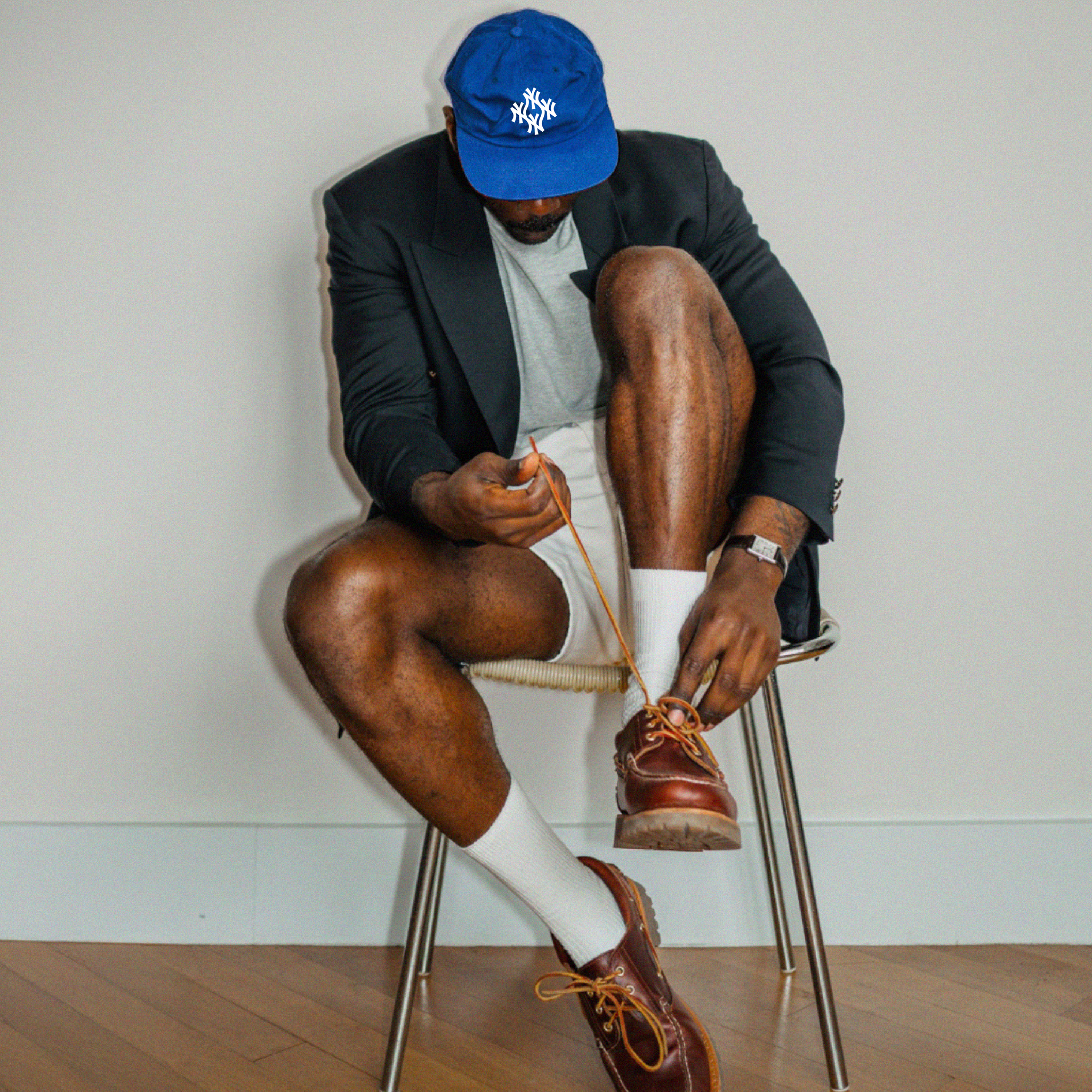 SoNY monogram cap — cobalt blue